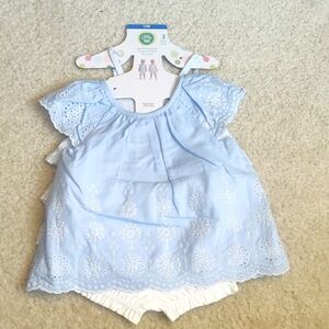 NewLittle Me Baby Girls 3-piece Dresswear Set Little Me Blue Striped Baby Outfit